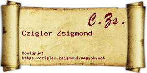 Czigler Zsigmond névjegykártya